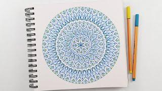 Easy & Simple Mandala using Colored Pens | How to Draw Basic Colorful Mandala Art for Beginners