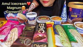 ICECREAMASMR EATING* AMUL,MAGNUM TRUFFLE,CORNETTO,KULFI,LONDON DIARY*FOOD EATING*MUKBANG spiceasmr