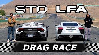 Lexus LFA vs Lamborghini Huracan STO // DRAG & ROLL RACE