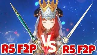 Nilou Best F2P Weapon R5 Iron Sting vs R5 Xipho’s Moonlight Damage Comparisons | 3.1 Genshin Impact