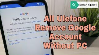 All Ulefone Android 10, Remove Google Account, Bypass FRP. Without PC.