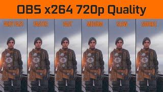 OBS 720p x264 CPU Encoder Quality Comparison