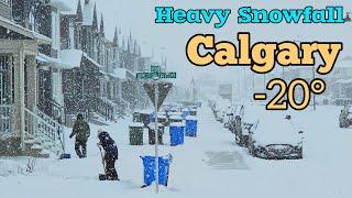 Snowfall and -20° Freezing cold in Calgary Alberta Canada 2024 #Calgary #snow #Canada #Alberta