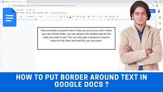 how to put border around text in google docs?