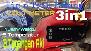 Cara pasang volt meter 3in1 dimotor