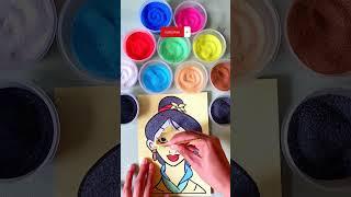 Princess Mulan drawing and coloring using sand #sandpainting #drawingandcoloring #kidsdrawing