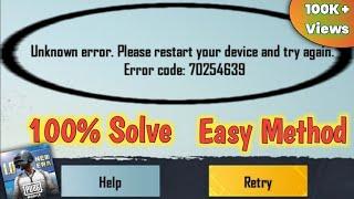 Pubg Mobile. Unknown error. please restart yor device and try again. error code  |  Dypath Md