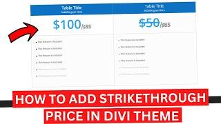 How To Add a Strikethrough Price in Divi Theme | Divi Theme Pricing Tables Tutorial