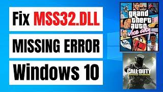 How to Fix Mss32.dll File Missing Error Windows 10 | GTA Vice City & Call Of Duty mss32.dll MISSING