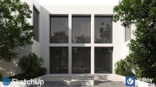 Create Exterior Visualization in V-Ray for SketchUp | Beginner Rendering Tutorial. From Zero to Hero