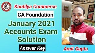 CA Foundation January 2021 Accounts Exam solution | Answer Key