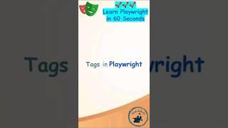 Playwright Tutorial | Tags in Playwright | Tagging Tests #playwright #shorts