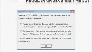 Statgraphics Menu Selection
