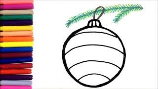 Сурет салу Шырша ойыншығы | Noel ağacı oyuncak | bolalar uchun rasm