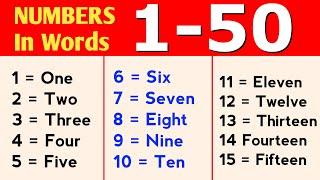 1 To 50 Numbers Names || 1 To 50 Numbers in Words in English || 1-50 English Numbers with spelling