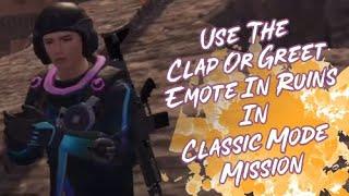 Use The Clap Or Greet Emote In Ruins (Miramar) In Classic Mode Mission - PUBG MOBİLE