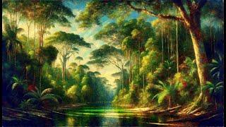 Relaxing Rainforest Canvas Art (1 Hour, Soothing Music)