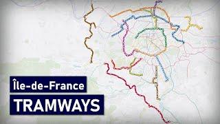 Evolution of the Tramways in Île-de-France (Paris) 1992-2035 (animation)