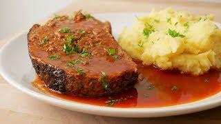 Hackbraten mit Sauce (Rezept) || Meat Loaf with Sauce (Recipe) || [ENG SUBS]