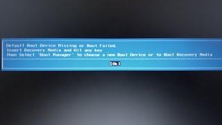 Default boot device missing or boot failed lenovo ‍