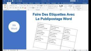 PUBLIPOSTAGE WORD - Faire des étiquettes pour débutant