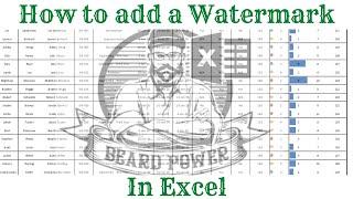 How to add a Watermark in Excel