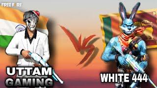 UTTAM GAMING VS WHITE 444 ||BEST MOBILE GAMEPLAY ||1 VS 1  CUSTOM ROOM 