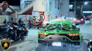 8.5 Crore’s Lamborghini Aventador svj on Indian Gully Roads| Crazy Public Reaction’s..