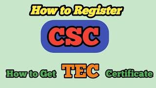 CSC Registraion 2021 in tamil /How to Register CSC 2021 / How to get TEC certificate number in Tamil