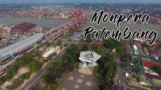 Monumen Perjuangan Rakyat dan Masjid Agung Palembang dari Drone