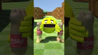 Pacman vs Coca-Cola and Mentos  #shorts #cocacola #mentos