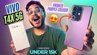 Vivo T4x 5G Pronto Purple Unboxing and Full Overview | 6500mAh Battery, IP64, Military Grade Phone