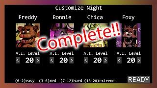 Five Nights at Freddy's 20/20/20/20 Mode COMPLETE!!