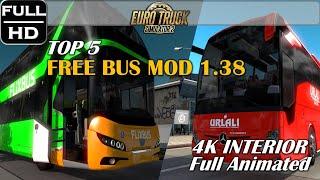 ETS2 TOP 5 BEST FREE BUS MOD | FULLY ANIMATED DOORS & LUGGAGE  Compartment | 4K Interior | Download