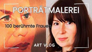 Portrait painting | Margarete Steiff | 100 famous woman | Art vlog