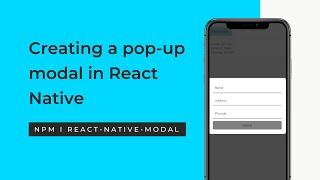 Creating a pop-up modal in React Native | Add functionality with Modal
