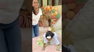 කේක් කාලා කේක් නාපු අපි තුන්දෙනා  | The real struggle while shooting Baby Saranya’s cake smash 