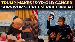 13-yr-old cancer survivor becomes youngest Secret Service agent, DJ Daniel gives Trump a big hug