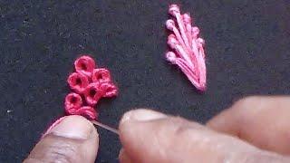 French knot, long French knot , ring knot tutorial.  Basic hand embroidery stitches.