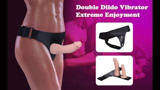 Harness Strap-On Vibration Realistic Double Dildos with 10 Strong Modes Suitable for lesbians