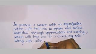 3 Sample Career Objectives for resume | Interview | Handwriting #careerobjectives #resume #sample