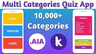 Multi Category Dynamic Quiz App - AIA File - Quick Startapps