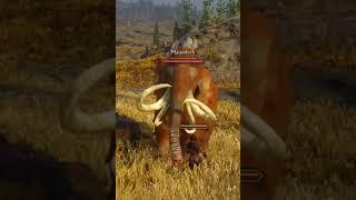 A Realistic Mammoth Fight in Skyrim #skyrim #gaming #gamingvideos