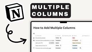 How to Create Multiple Columns | Notion For Beginners