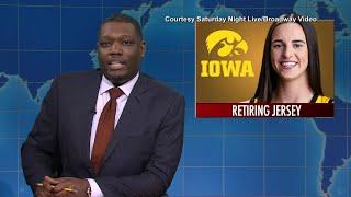 Iowa star Caitlin Clark makes surprise appearance on 'Saturday Night Live'