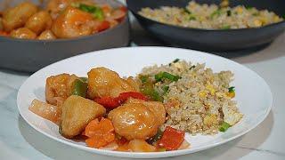 SWEET and Sour CHICKEN Egg Fried Rice Takeaway at Home