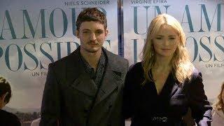 Virginie Efira, Niels Schneider at the Amour Impossible premiere in Paris