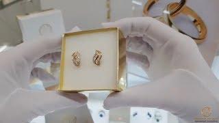 Золотые серьги с английским замком 027884 Gold earrings