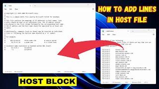 How To Add Lines In Hosts | Edit Host File In Windows 11/10 | Host Block