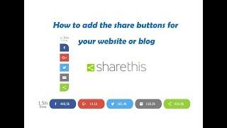 How to add the share buttons for your website or blog (ShareThis plugin)
